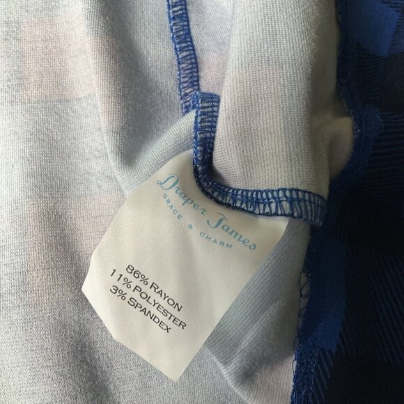 Draper James Buffalo Plaid Checkered Wrap Dress size Small S Blue - Picture 14 of 15